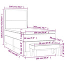 vidaXL sötétzöld bársony rugós ágy matraccal 100 x 200 cm