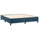 vidaXL sötétkék bársony rugós ágy matraccal 160x200 cm