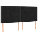 vidaXL fekete bársony rugós ágy matraccal 180x200 cm
