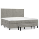 vidaXL világosszürke bársony rugós ágy matraccal 200x200 cm