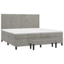 vidaXL világosszürke bársony rugós ágy matraccal 200x200 cm