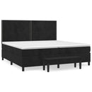 vidaXL fekete bársony rugós ágy matraccal 200x200 cm