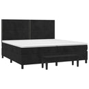 vidaXL fekete bársony rugós ágy matraccal 200x200 cm