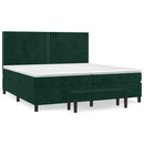 vidaXL sötétzöld bársony rugós ágy matraccal 200x200 cm