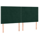 vidaXL sötétzöld bársony rugós ágy matraccal 200x200 cm