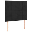 vidaXL fekete bársony rugós ágy matraccal 90 x 200 cm