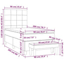 vidaXL sötétkék bársony rugós ágy matraccal 90 x 200 cm