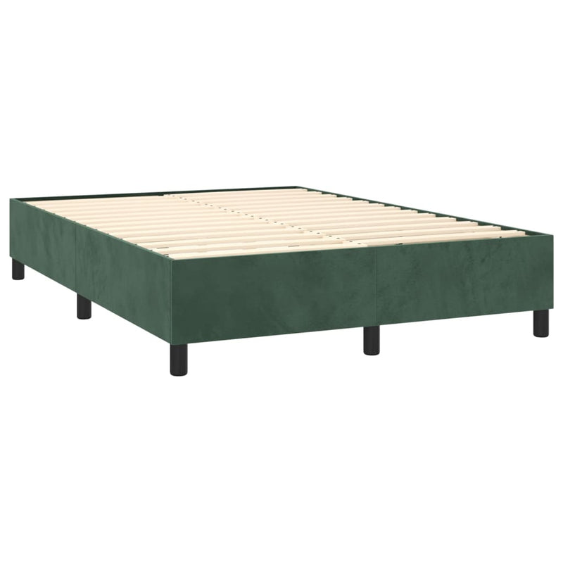 vidaXL sötétzöld bársony rugós ágy matraccal 120 x 200 cm