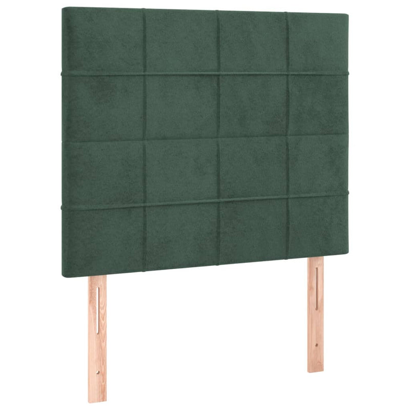 vidaXL sötétzöld bársony rugós ágy matraccal 120 x 200 cm