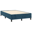 vidaXL sötétkék bársony rugós ágy matraccal 120 x 200 cm
