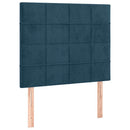 vidaXL sötétkék bársony rugós ágy matraccal 120 x 200 cm