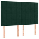 vidaXL sötétzöld bársony rugós ágy matraccal 140x190 cm