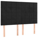 vidaXL fekete bársony rugós ágy matraccal 140x200 cm