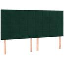 vidaXL sötétzöld bársony rugós ágy matraccal 180x200 cm