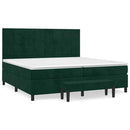vidaXL sötétzöld bársony rugós ágy matraccal 200x200 cm