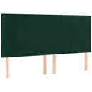 vidaXL sötétzöld bársony rugós ágy matraccal 200x200 cm