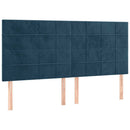 vidaXL sötétkék bársony rugós ágy matraccal 200x200 cm