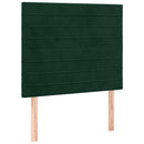 vidaXL sötétzöld bársony rugós ágy matraccal 90 x 200 cm