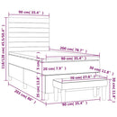 vidaXL sötétkék bársony rugós ágy matraccal 90 x 200 cm
