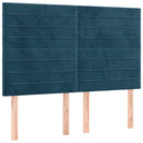 vidaXL sötétkék bársony rugós ágy matraccal 140x190 cm