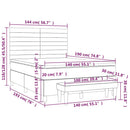 vidaXL sötétkék bársony rugós ágy matraccal 140x190 cm