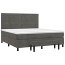 vidaXL sötétszürke bársony rugós ágy matraccal 160x200 cm