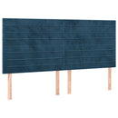 vidaXL sötétkék bársony rugós ágy matraccal 180x200 cm