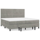 vidaXL világosszürke bársony rugós ágy matraccal 200x200 cm