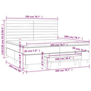 vidaXL világosszürke bársony rugós ágy matraccal 200x200 cm