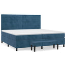 vidaXL sötétkék bársony rugós ágy matraccal 200x200 cm