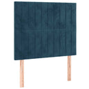 vidaXL sötétkék bársony rugós ágy matraccal 90 x 200 cm