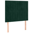 vidaXL sötétzöld bársony rugós ágy matraccal 100 x 200 cm