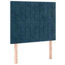 vidaXL sötétkék bársony rugós ágy matraccal 100 x 200 cm