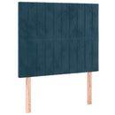 vidaXL sötétkék bársony rugós ágy matraccal 120 x 200 cm