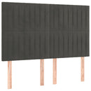 vidaXL sötétszürke bársony rugós ágy matraccal 140x190 cm
