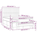 vidaXL sötétszürke bársony rugós ágy matraccal 140x190 cm