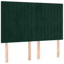 vidaXL sötétzöld bársony rugós ágy matraccal 140x190 cm