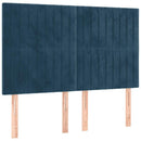 vidaXL sötétkék bársony rugós ágy matraccal 140x190 cm