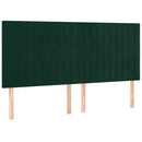 vidaXL sötétzöld bársony rugós ágy matraccal 160x200 cm