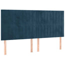vidaXL sötétkék bársony rugós ágy matraccal 160x200 cm