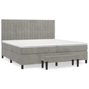 vidaXL világosszürke bársony rugós ágy matraccal 200x200 cm