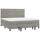 vidaXL világosszürke bársony rugós ágy matraccal 200x200 cm