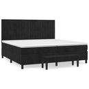 vidaXL fekete bársony rugós ágy matraccal 200x200 cm