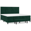 vidaXL sötétzöld bársony rugós ágy matraccal 200x200 cm