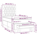 vidaXL világosszürke bársony rugós ágy matraccal 100 x 200 cm