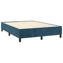 vidaXL sötétkék bársony rugós ágy matraccal 140x190 cm