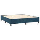vidaXL sötétkék bársony rugós ágy matraccal 160x200 cm
