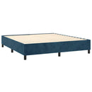 vidaXL sötétkék bársony rugós ágy matraccal 200x200 cm