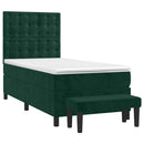 vidaXL sötétzöld bársony rugós ágy matraccal 80 x 200 cm