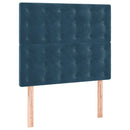 vidaXL sötétkék bársony rugós ágy matraccal 90 x 200 cm